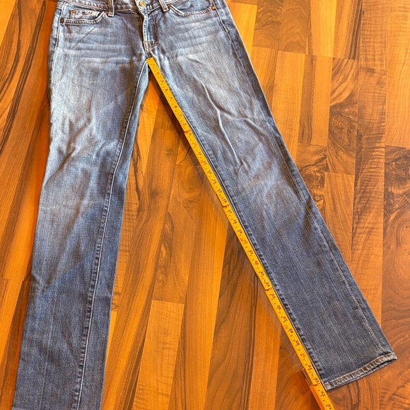 7 For All Mankind Women's Straight Leg Blue Jeans - Picture 7 of 11